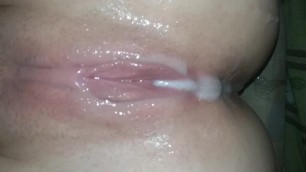 POV Creampie Dripping Overflowing and Gushing Cum out of my Tight Pussy!!!