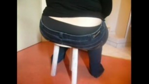 BBW Breaks Stool with Fat Ass