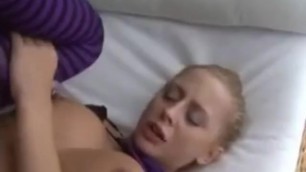 Big Tit Blonde Fucked then other Guys Cum on her while Shes getting Fucked