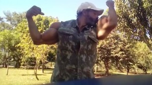 Quick Monster Synthol Bicep Flexing and Kissing