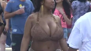 Big Ebony Tits Wobble in the Street.