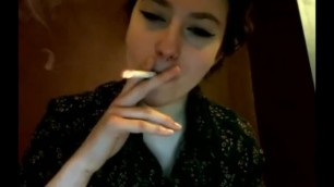 BRUNETTE PIXIE SOPHIE (BRITISH), EXPLAINS HER SMOKING