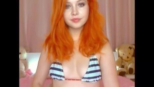 Camgirl JuliaSexxxy Redhead, Masturbating, Dildo 071617 30m