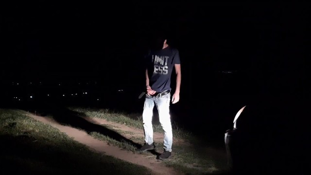 Russian Guy Stopped at Night on the Road and Masturbate Dick