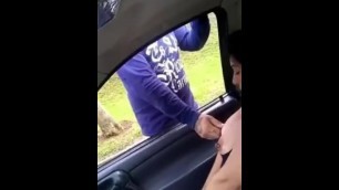 Hot MILF Stop her Car and Choss a Young Men to Sucking Dick by Chance