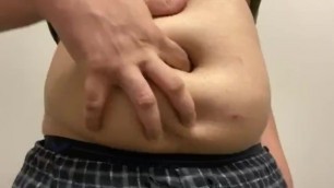 My FatFuck gives his Dirty Belly Button a Quick Deep Fingering (navel Play)