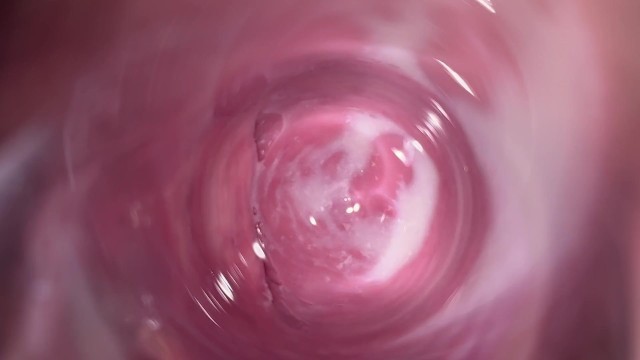 Camera Deep inside Mia's Tight Creamy Pussy, Internal View